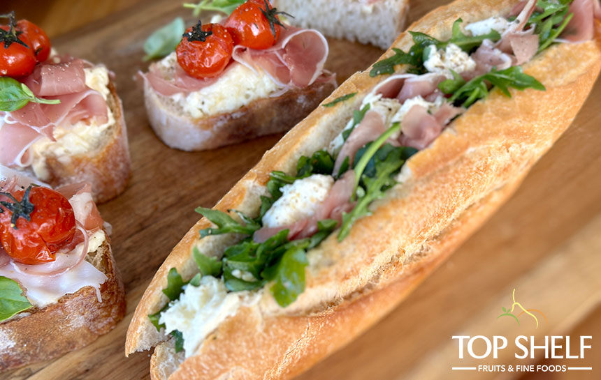 Stracciatella & Prosciutto Baguettes