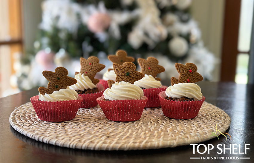 Plum Pudding Cupcakes with Vanilla Frosting