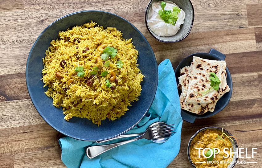 Yellow Rice with Coriander & Cashews